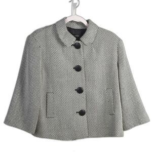 New York and Company Black / White Chevron Tweed Blazer Jacket Size XL